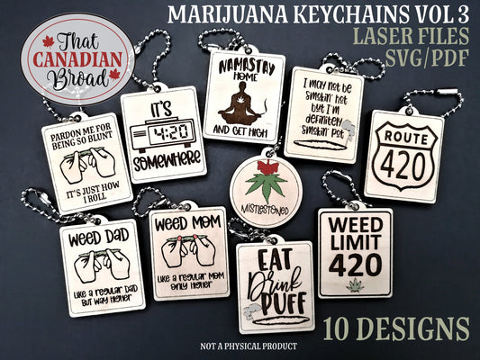Cannabis Keychains Vol 3, Marijuana keychains, laser file, digital file, svg/pdf format files