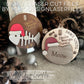 Cat & Fishbone Christmas Countdown Spinners, Ornament or Magnet - Counting from 25/24 Days, Scored or Engraved, Paw Lever