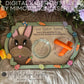 Easter Bunny 3D Treat Tray for drink & carrots, all scored single line design with layered eggs, carrots