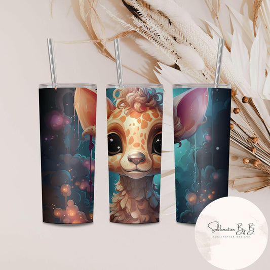 Vibrant Giraffe Tumbler Design: Grace and Whimsy in Every Sip!