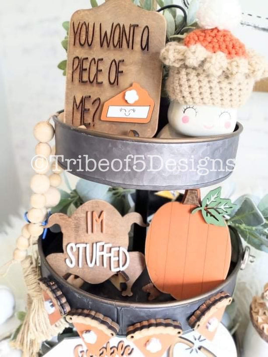 Thanksgiving Tiered Tray Shelf Sitter