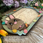 Easter Bunny 3D Treat Tray for drink & carrots, all scored single line design with layered eggs, carrots