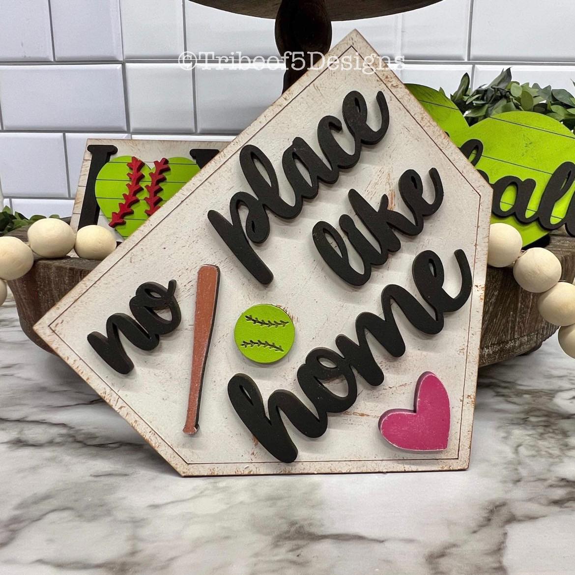 Softball Tiered Tray Shelf Sitters