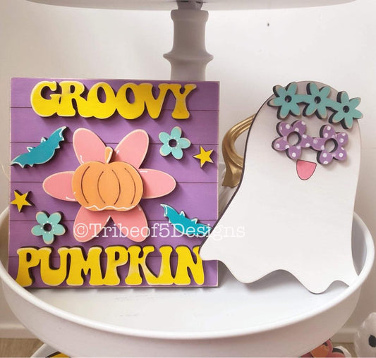 Groovy Halloween Tiered Tray