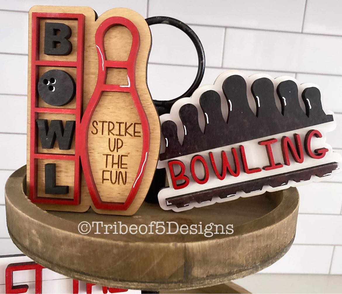 Bowling Tiered Tray Shelf Sitters