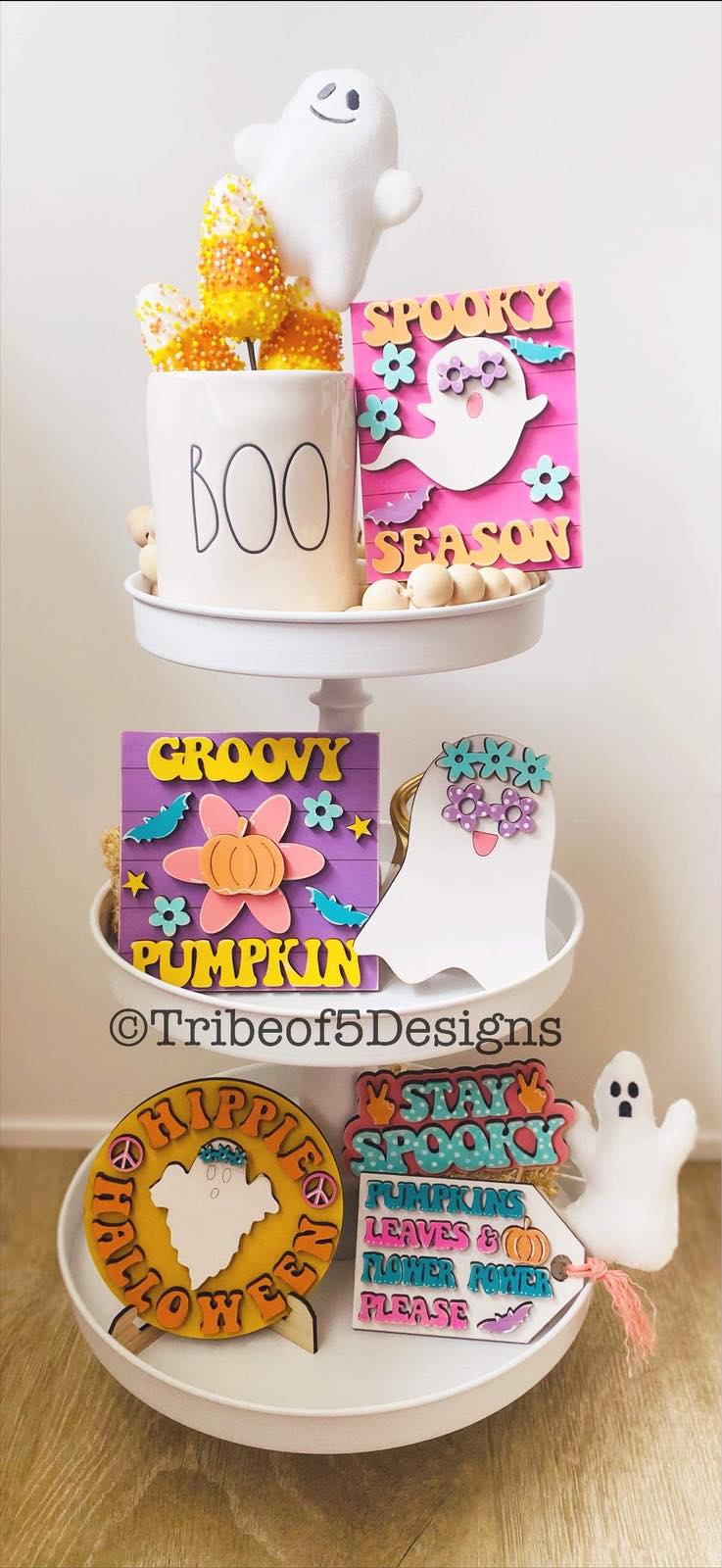 Groovy Halloween Tiered Tray