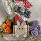 Square 6x6" 3D Easter Bunny Box / Crate for big Chocolate Eggs, Toys, Candy, Gifts & Kids Name