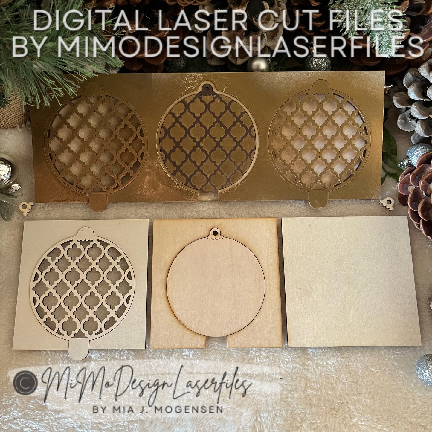 Stencil Ornaments, Arabesque Pattern. Easy Versatile One Layer Ornaments. Jig Template for Easy Painting 1 to 4 Pieces