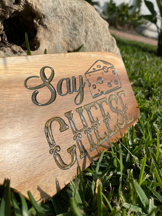 FREE FILE Say Cheese Engravable SVG for Cutting Boards