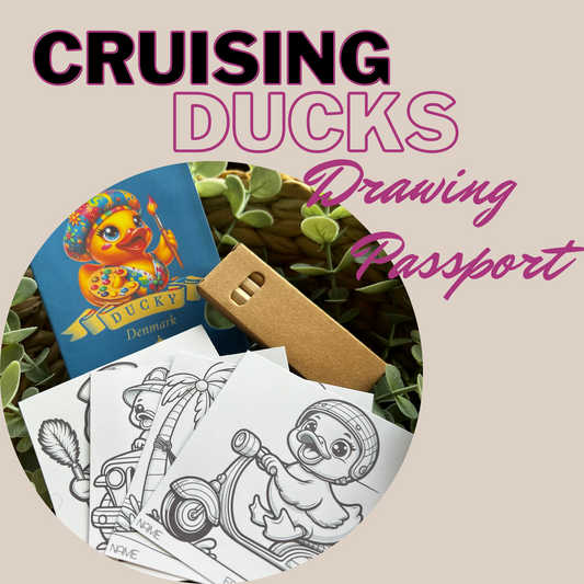 Editable Passport with 8 Kids' Drawings - Perfect Cruising Duck Gift - Digital Download