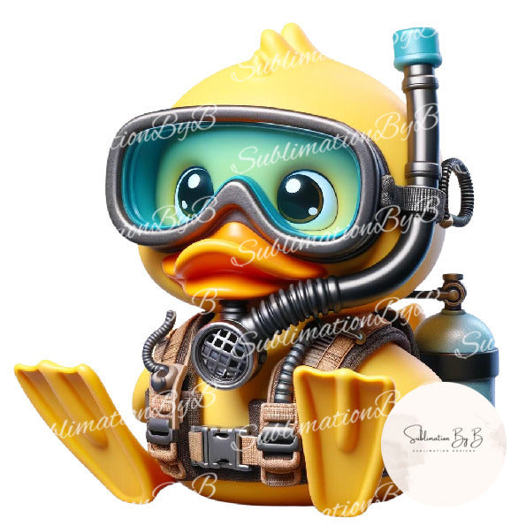 Diver Duck Sublimation Design - Dive into Ducking Adventures!