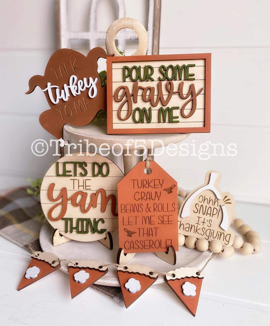 Funny Thanksgiving Tiered Tray