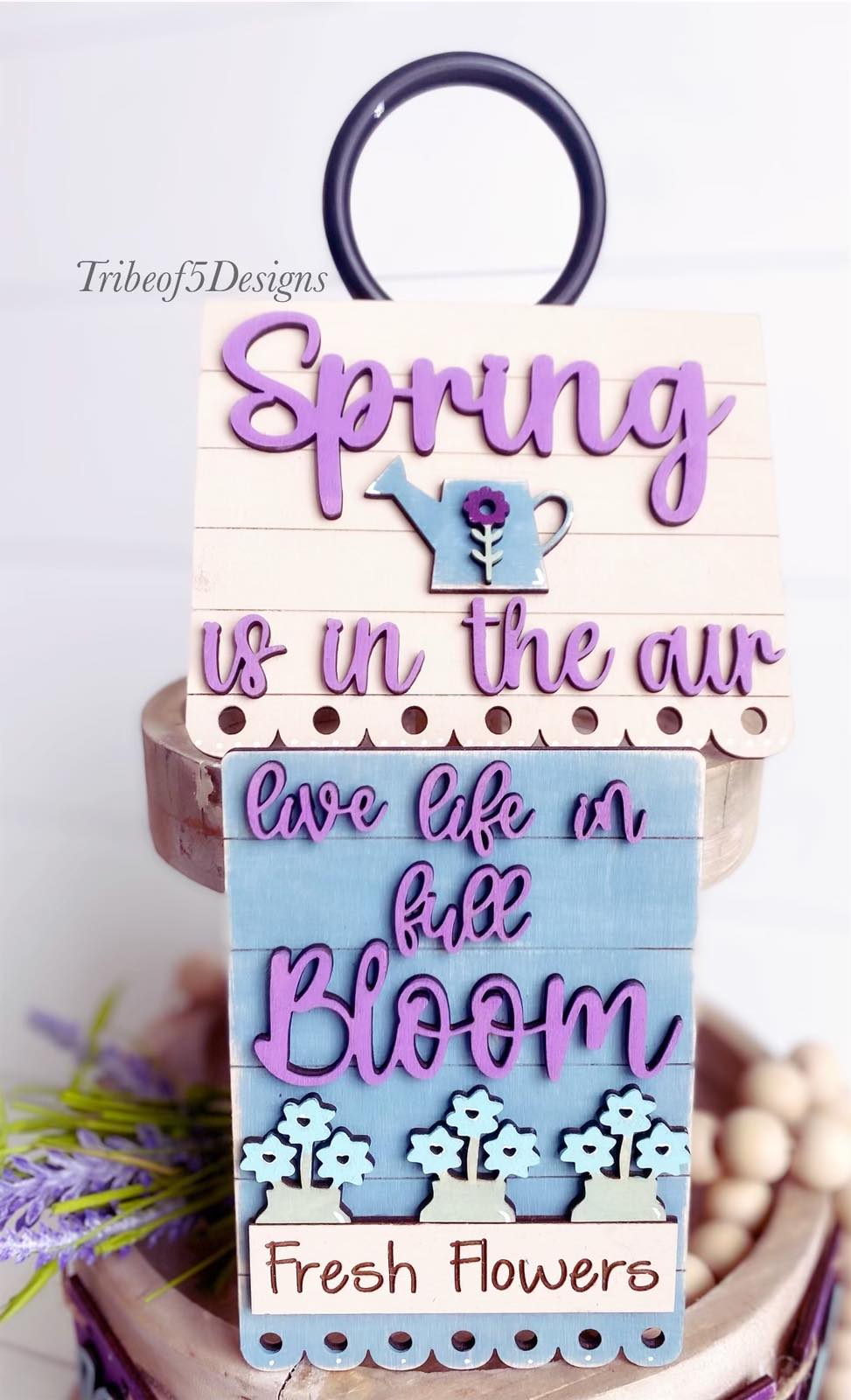 Spring Bloom Tiered Tray