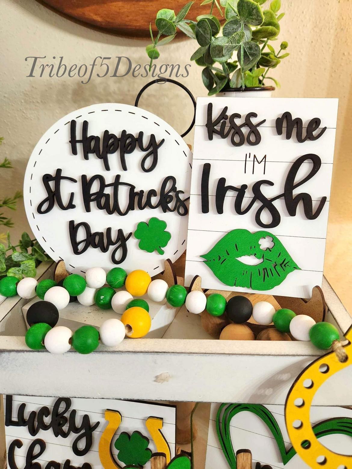 Kiss Me I'm Irish Tiered Tray