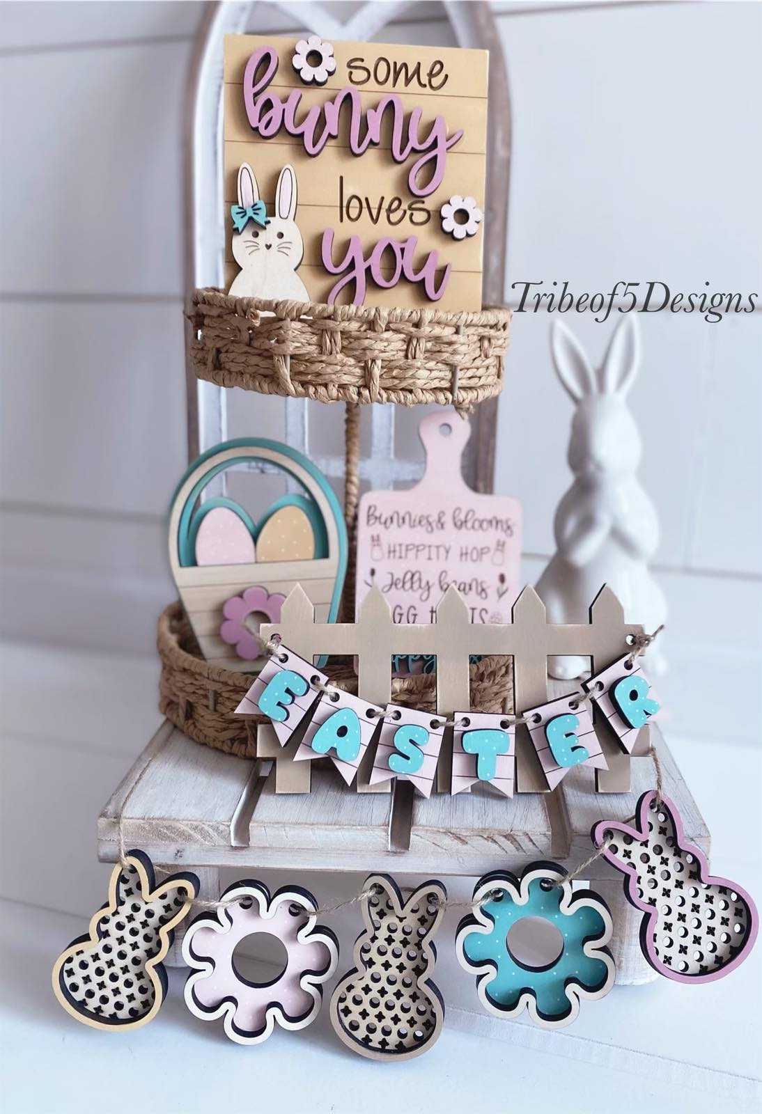 Bunny Loves You Tiered Tray