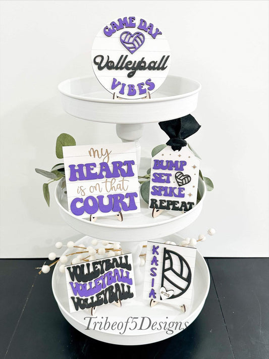 Volleyball Tiered Tray Shelf Sitters