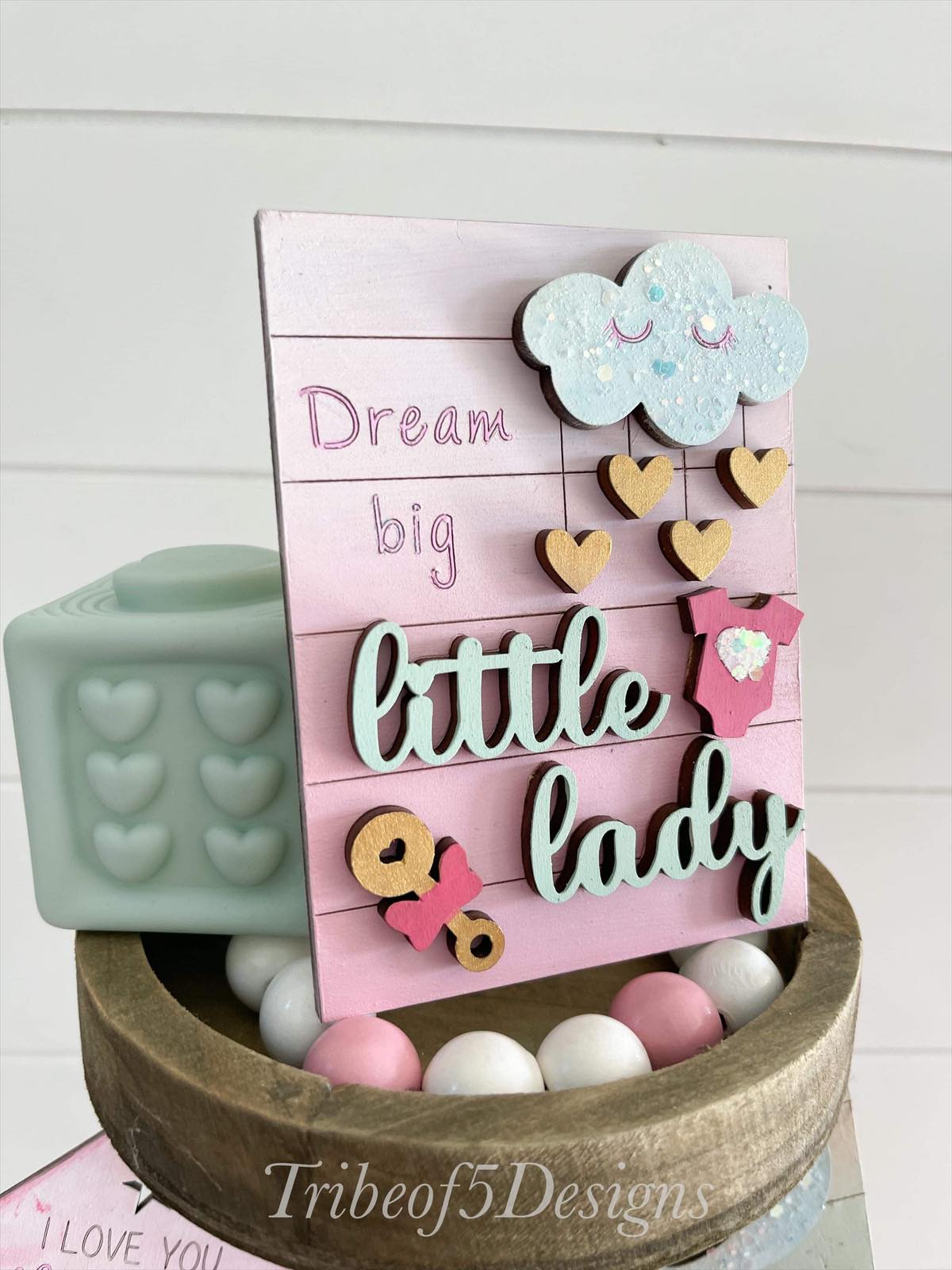 Baby Girl Nursery Tiered Tray