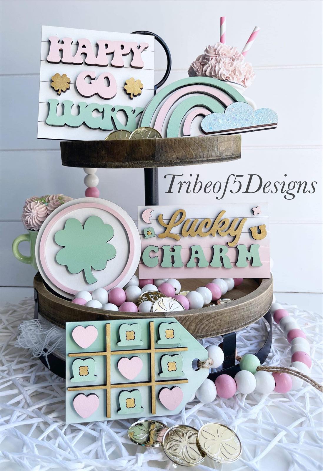 Happy Go Lucky Tiered Tray