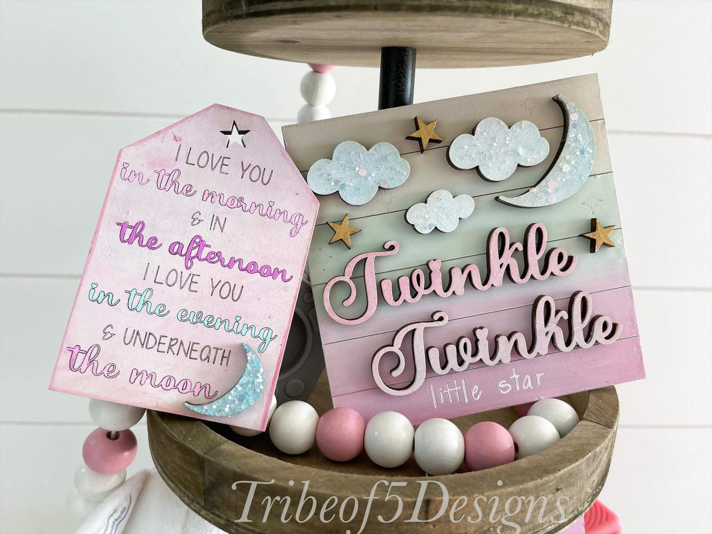 Baby Girl Nursery Tiered Tray