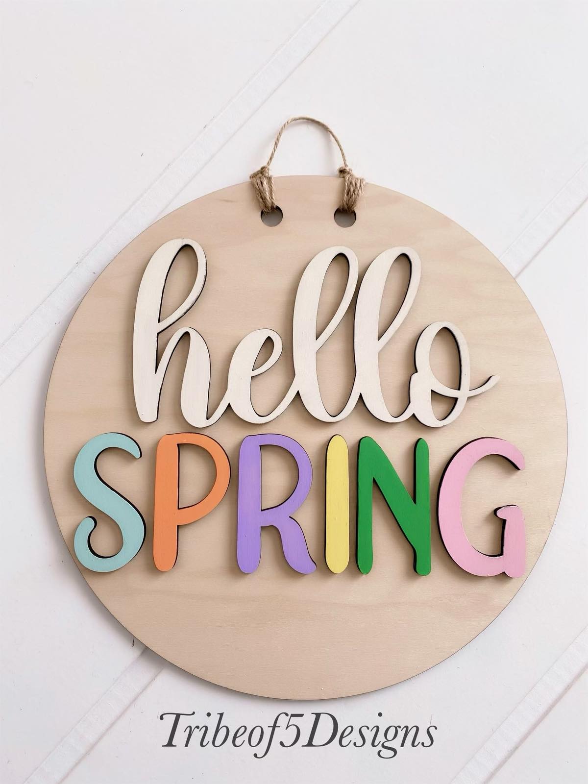 Hello Spring Front Door Hanger Sign