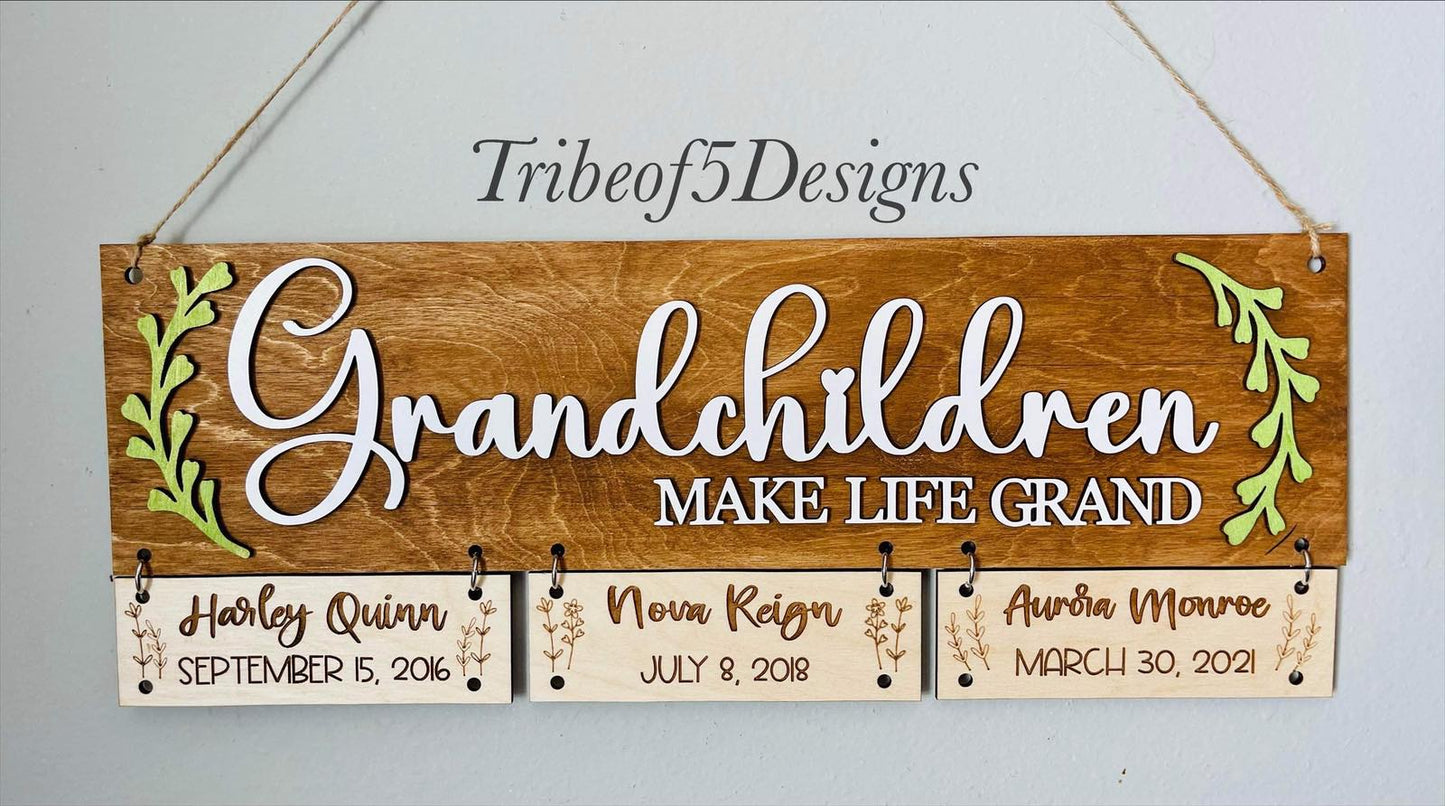 Personalized Grandchildren Sign