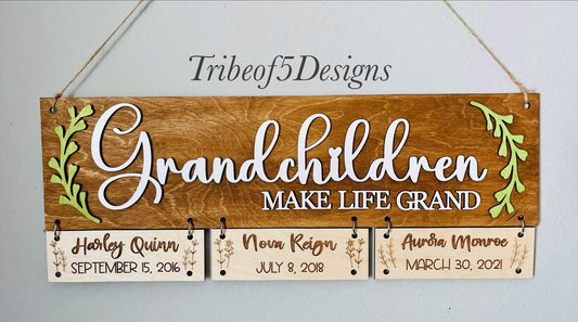 Personalized Grandchildren Sign