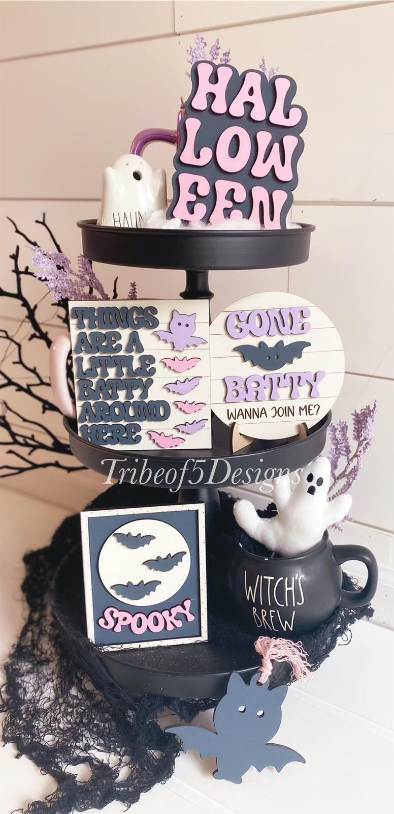 Halloween Bat Tiered Tray