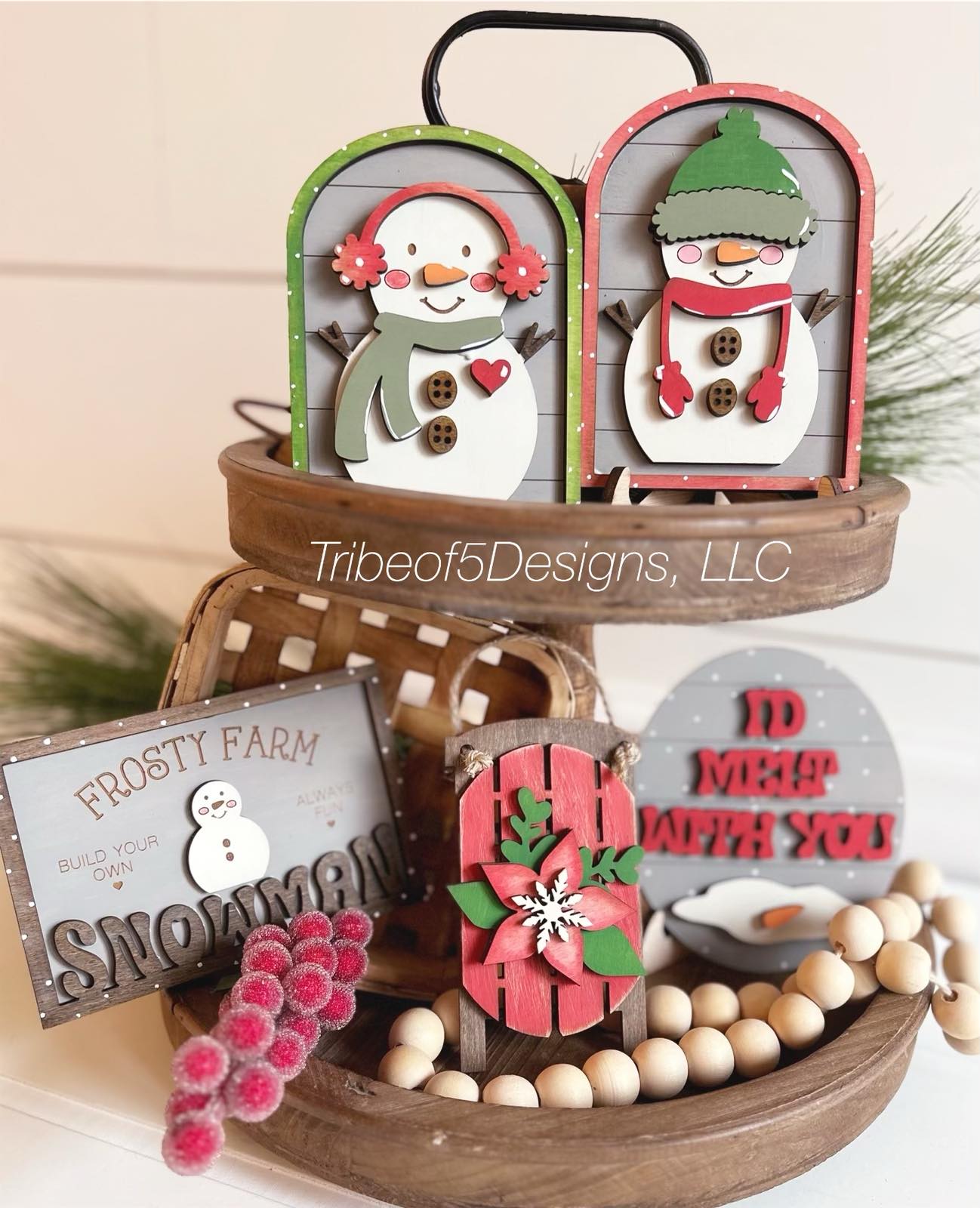 Snowman Tiered Tray Shelf Sitters