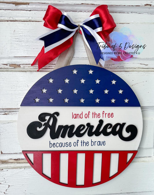 Land Of The Free Door Hanger