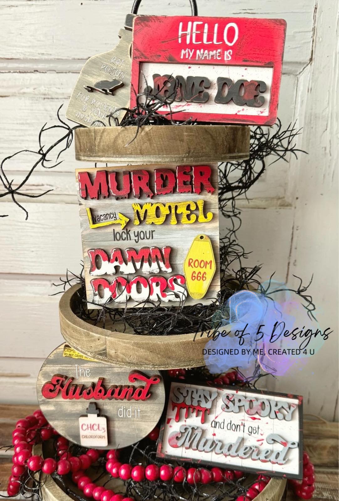 Murder Motel Tiered Tray