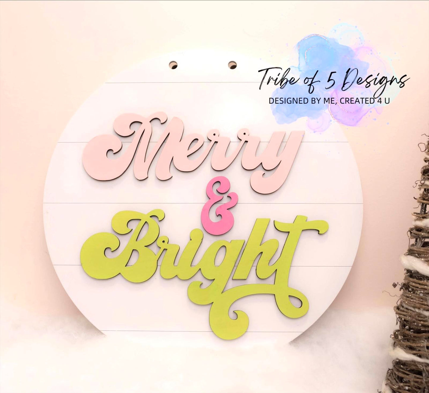 Merry And Bright Door Hanger Shelf Sitter