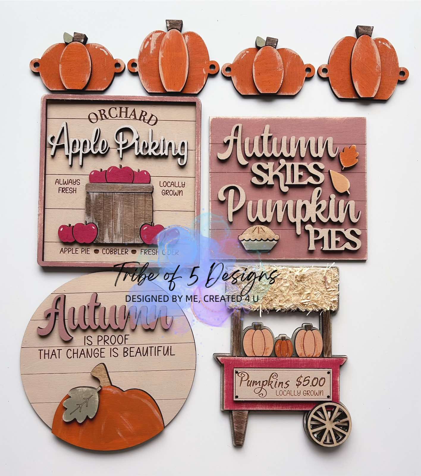 Apple Picking Tiered Tray Shelf Sitters