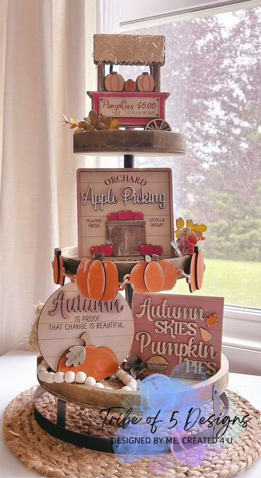 Apple Picking Tiered Tray Shelf Sitters