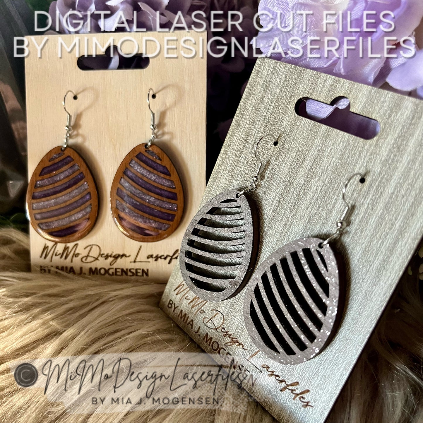 Easter Egg Earring SVG laser cut files with card, farmhouse pattern, versatile, easy to make