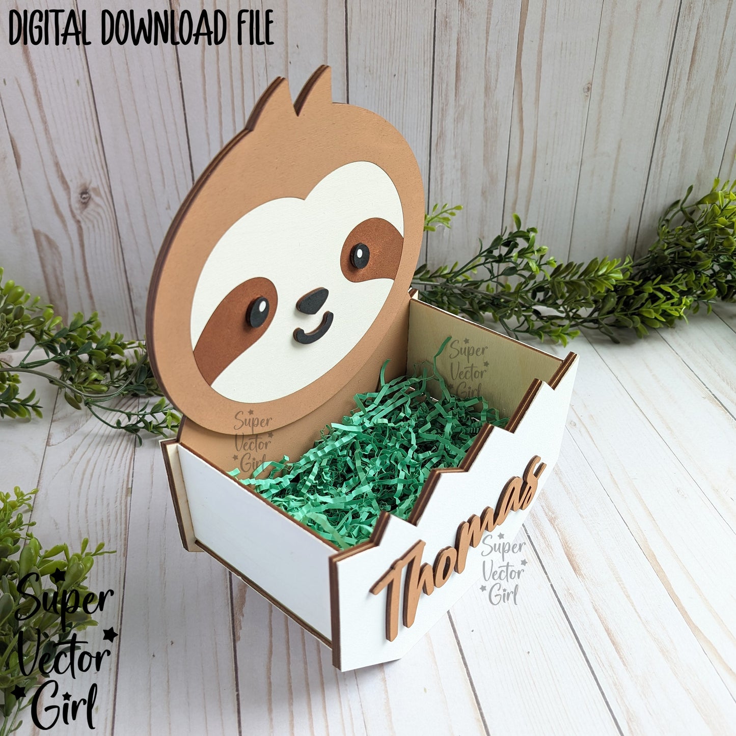 Laser Files AnimalsLaser Files AnimalsSloth Easter Basket Crate, Easter Treats Box, SVG, Laser Cut File Files, Cute sloth in egg, gift box, hatching, spring, xTool Glowforge all laser files