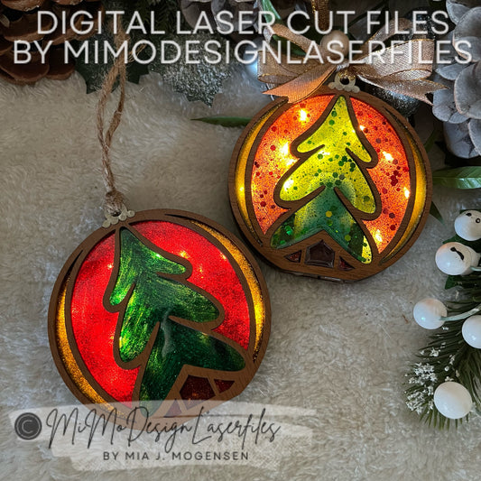 Fairy Light Christmas Tree Ornament Bauble with Battery Change Door. Easy Tutorial for Resin / Acetate Sheets Included