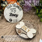 Dog Flea Treatment Rotating & Spinning Reminder with 12 Months, 2 Design, Scored and Engraved fridge Magnet or Adhesive