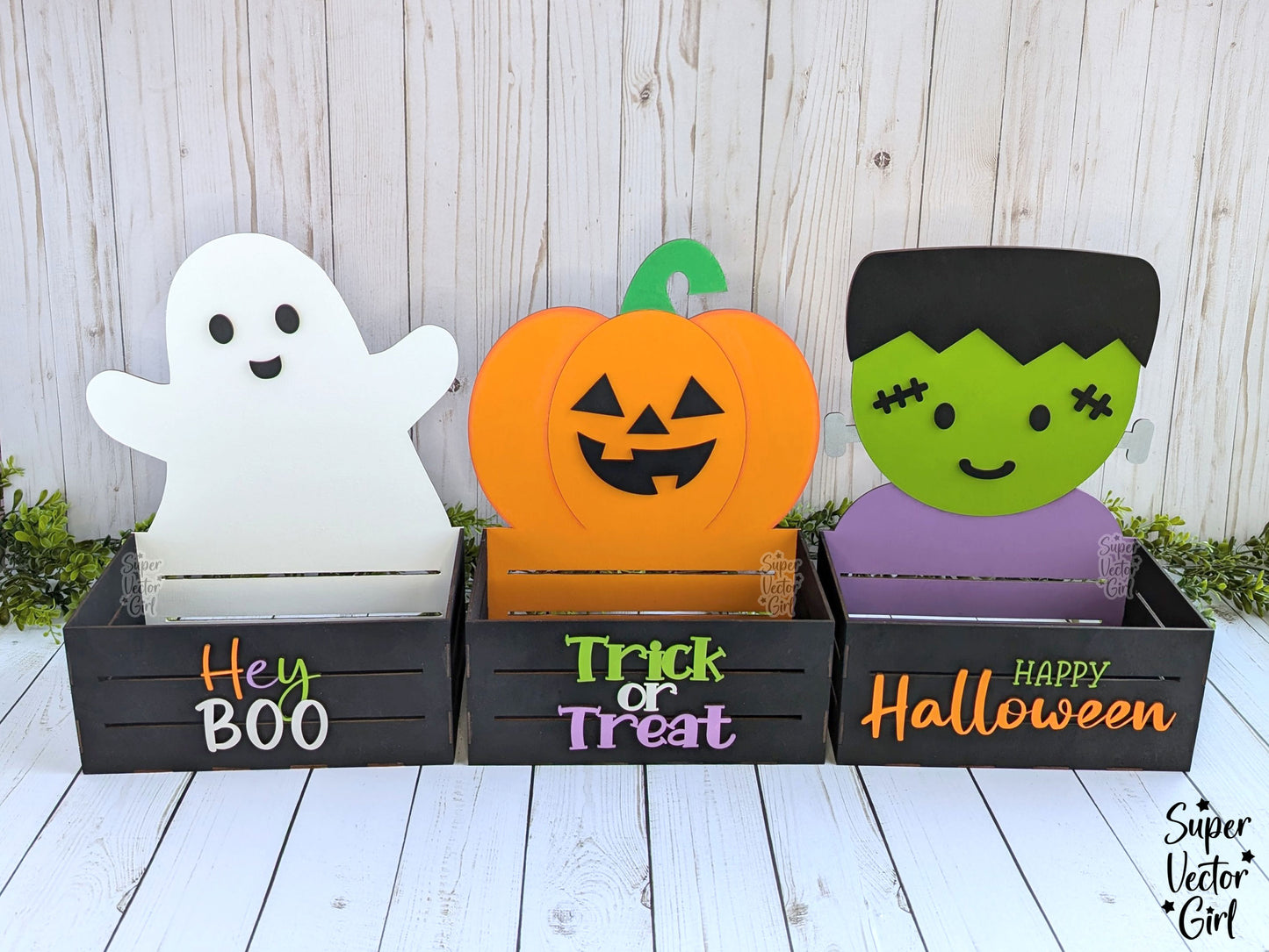 Pumpkin Halloween Crate, Jack o Lantern Mini Basket, Candy Box, Boo Bucket, Trick or Treat Storage, SVG Laser Cut File Files, Shelf Sitter, Home Decor Decoration, Fall