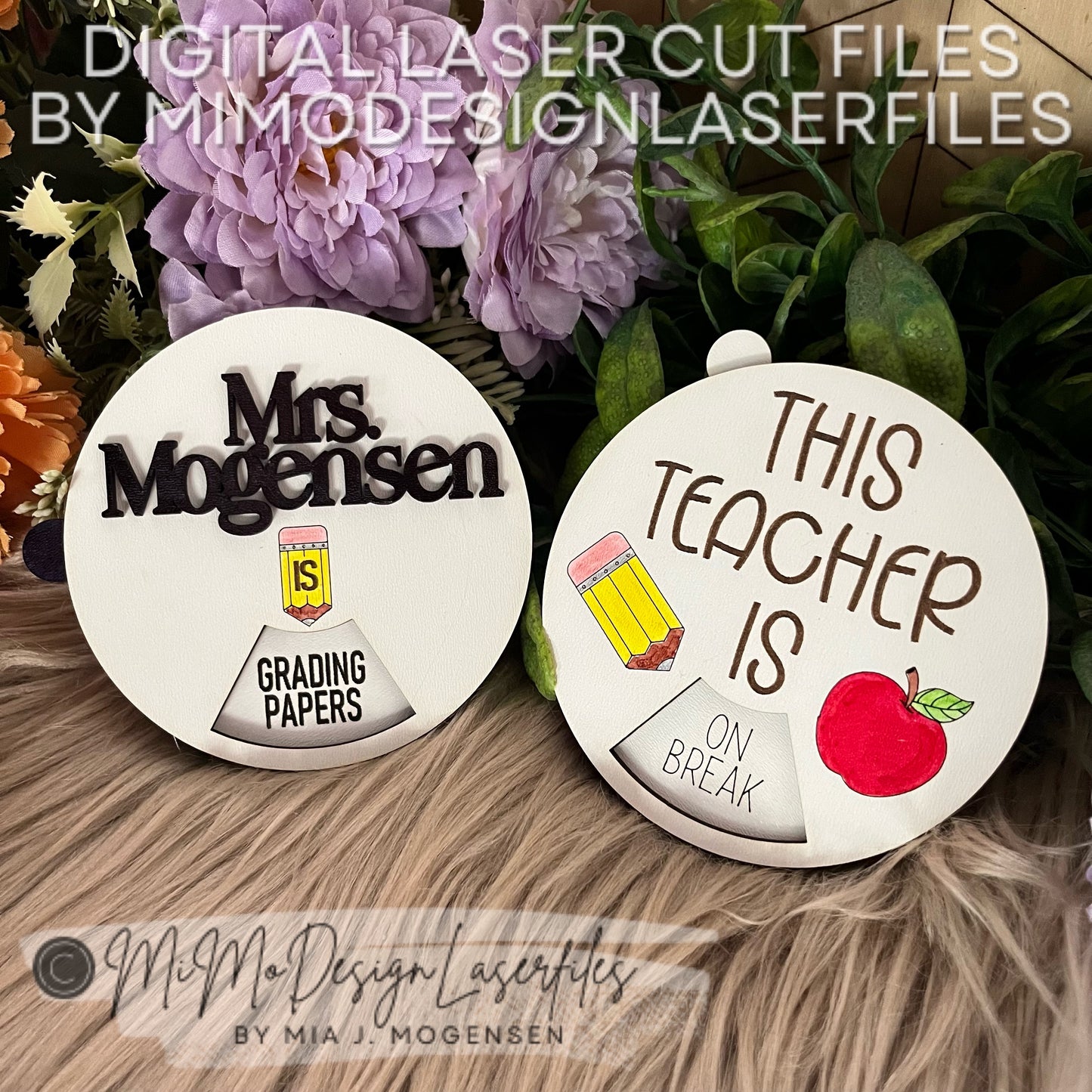 Rotating & Spinning Teachers Sign with 6 Status Messages for the door or wall with Name Personalization or Generic