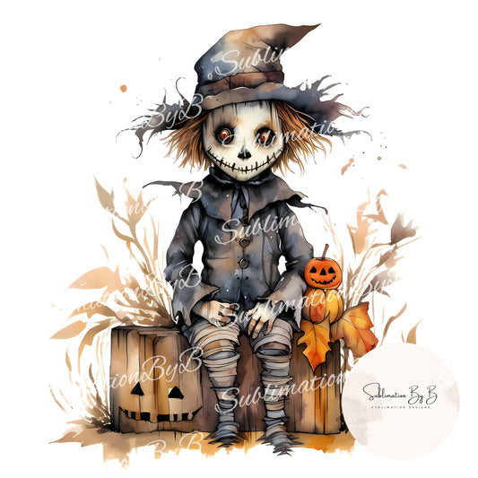 Adorable Scary Scarecrow: Halloween Sublimation Design