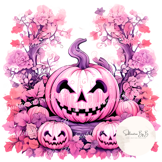 Elegant Pink Pumpkins Sublimation for Halloween