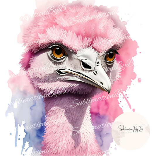 Elegant Pink Ostrich Sublimation Design for Chic Creations