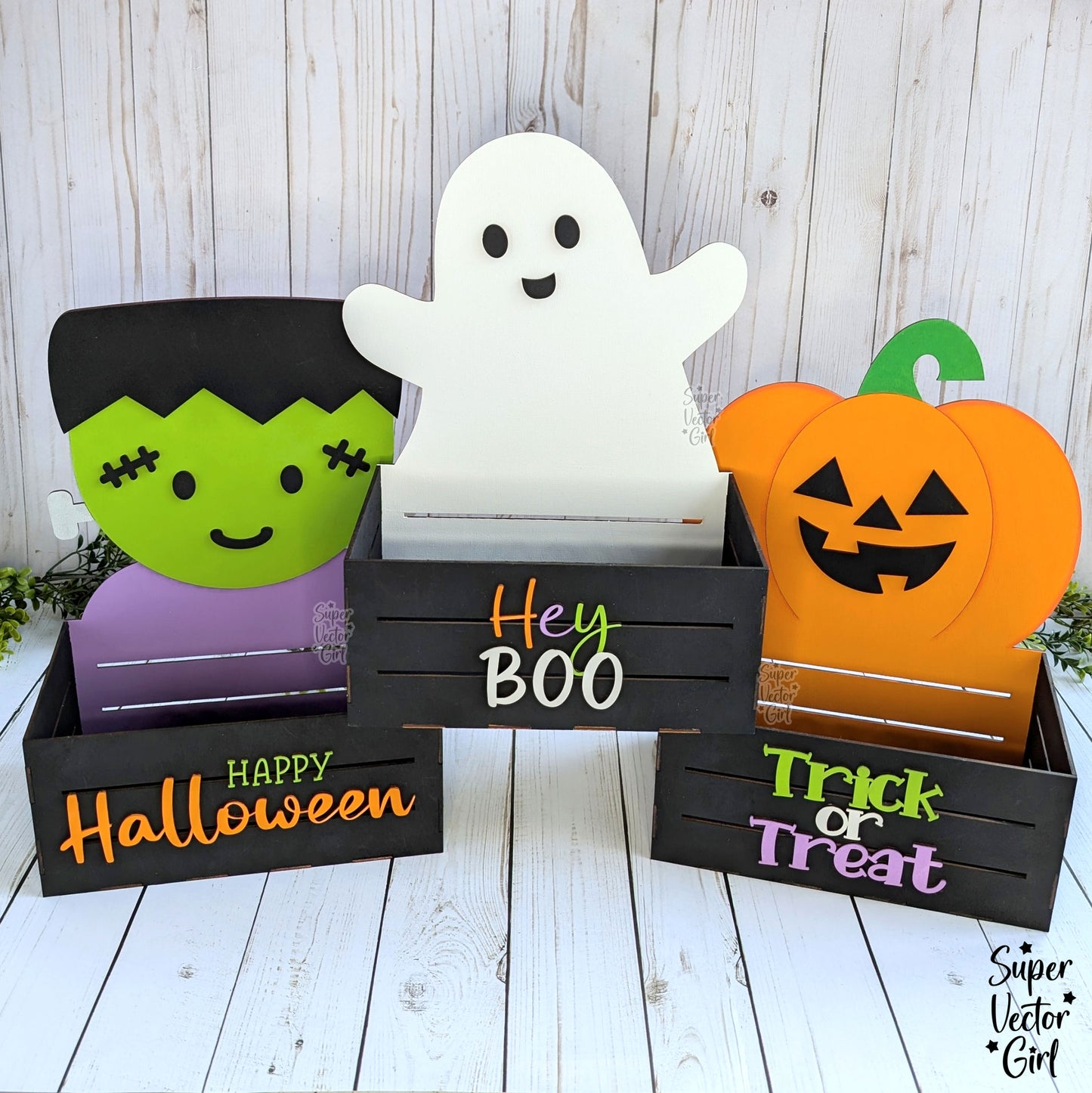 Frankenstein Halloween Crate, Monster Mini Basket, Candy Box, Boo Bucket, Trick or Treat Storage, SVG Laser Cut File Files, Shelf Sitter, Home Decor Decoration, Fall