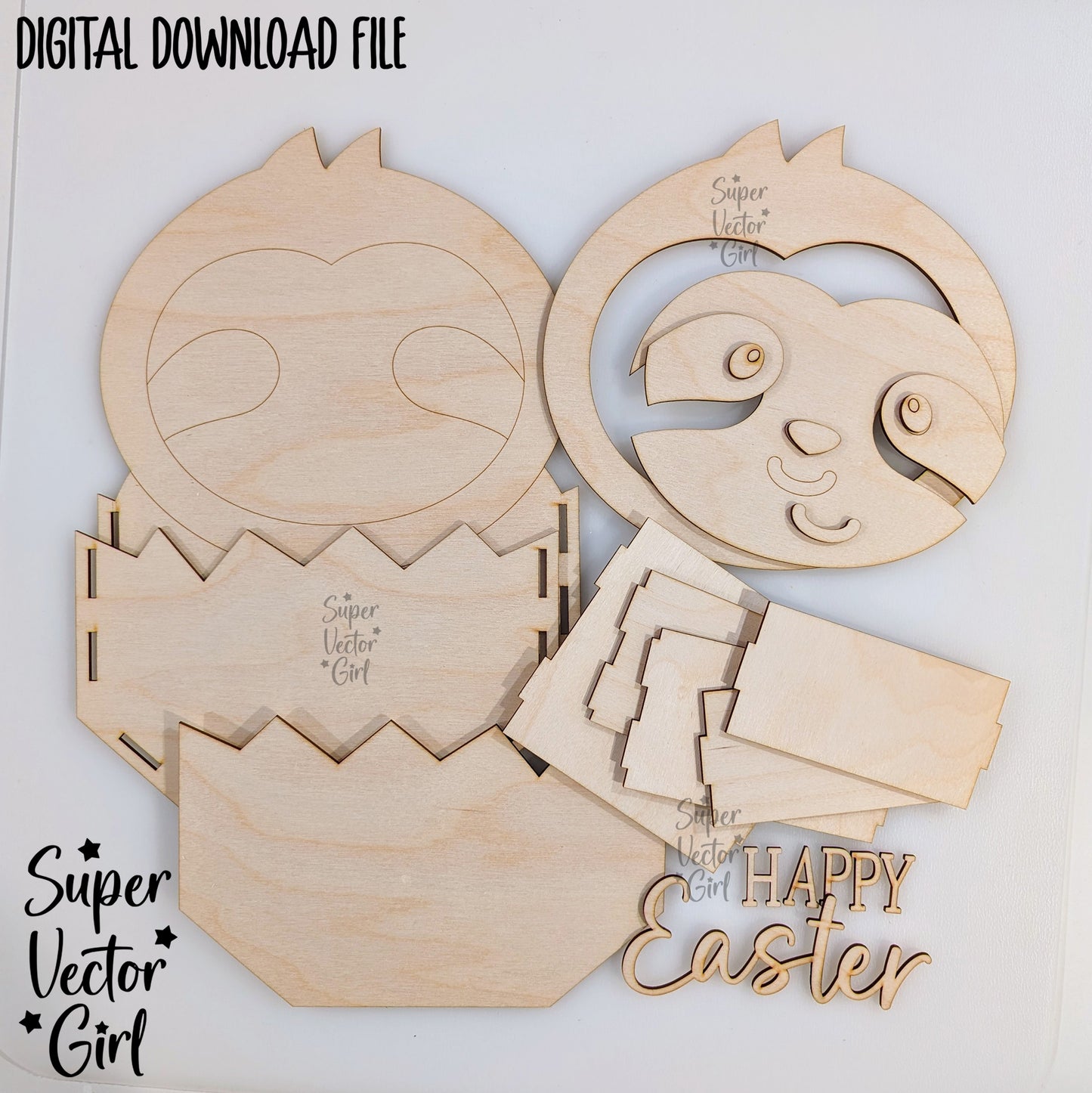 Laser Files AnimalsLaser Files AnimalsSloth Easter Basket Crate, Easter Treats Box, SVG, Laser Cut File Files, Cute sloth in egg, gift box, hatching, spring, xTool Glowforge all laser files