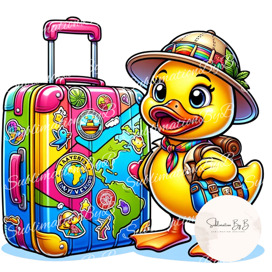 Explorer Duck Sublimation Design - Adventure Duck Artwork for Sublimation Printing