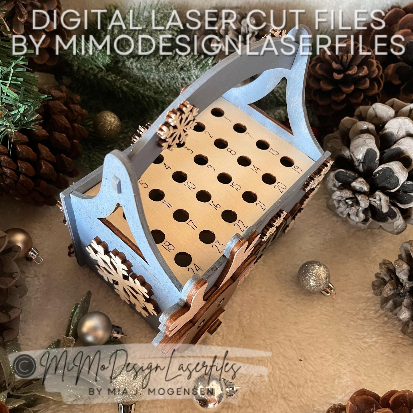 3D Reindeer Count Down Candy Cane / Christmas Calendar Advent Basket, 2 Versions