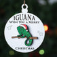 Laser Cut Digital File, Iguana Wish You a Merry Christmas Ornament SVG, Glowforge, Pun, Funny, Lizard, Gift for Lizard Lover, Exotic Pet