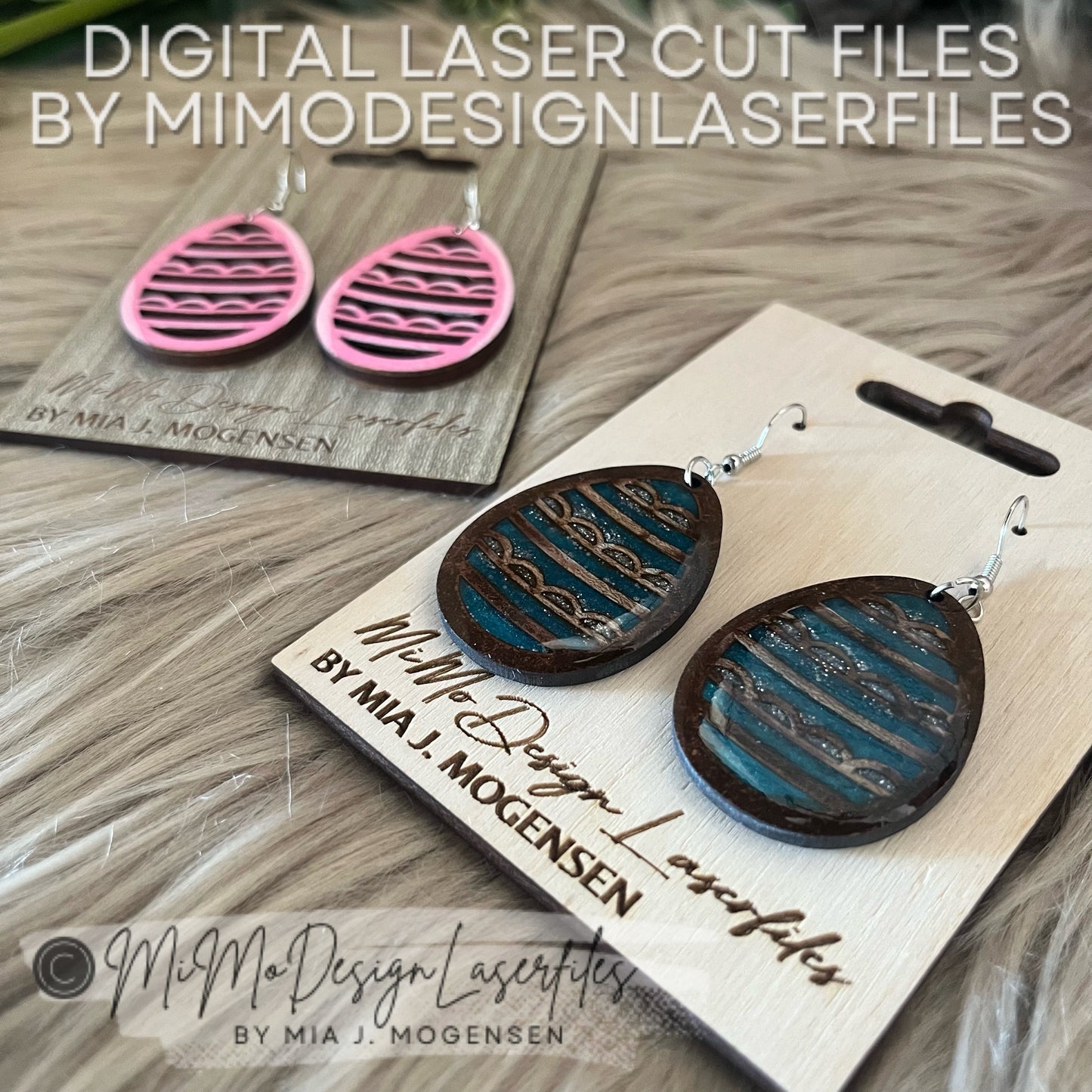 Easter Egg Earring SVG laser cut files with card, farmhouse pattern, versatile, easy to make