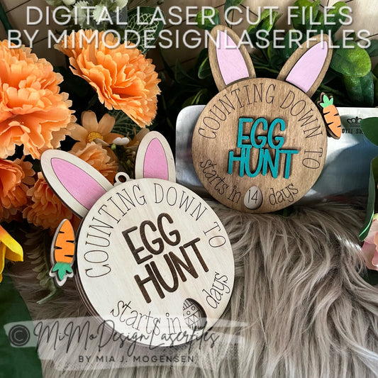 Easter Egg Hunt Countdown - Bunny Shaped tags or magnet with Carrot lever to spin around