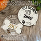 Dog Flea Treatment Rotating & Spinning Reminder with 12 Months, 2 Design, Scored and Engraved fridge Magnet or Adhesive